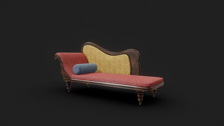 Vintage Sofa (Récamière) 3D Model