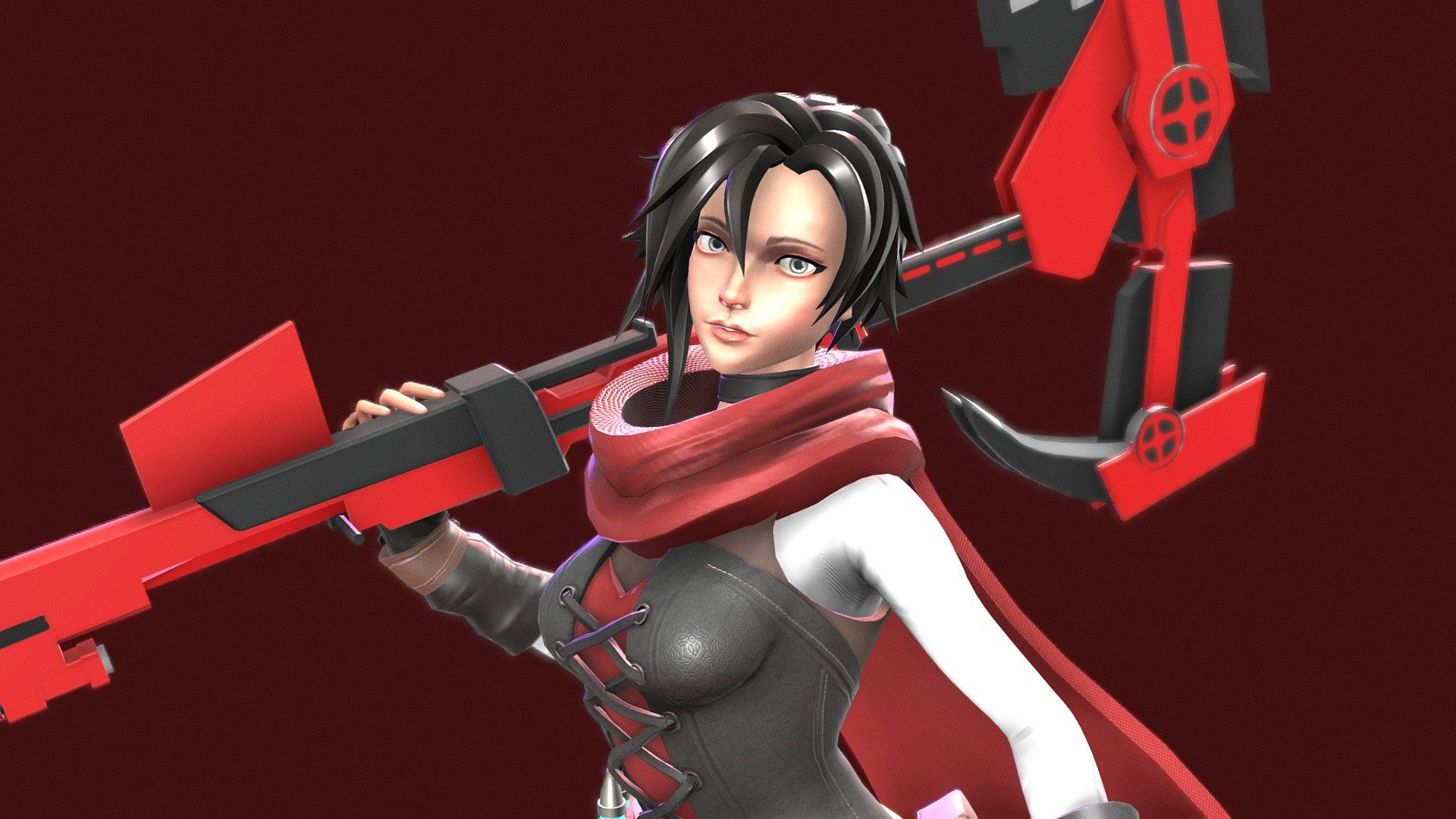 RWBY Ruby Rose Fan Art Download Free 3D Model By SomeDude Patyot 