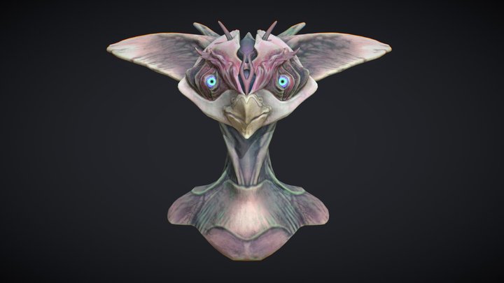 Humanoid Alien Bust 3D Model