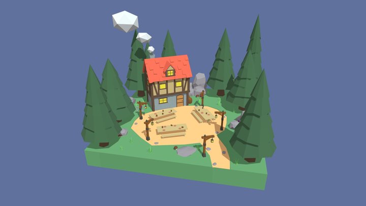 DAE Game Art 1 - Simple Scene 3D Model