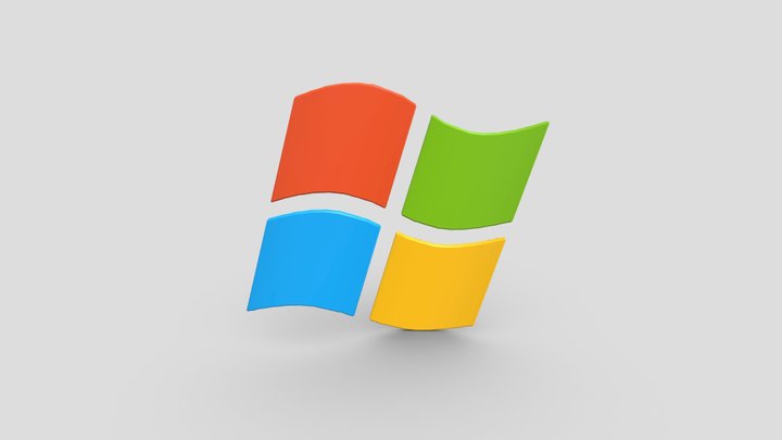 Windows Logo (2001-2012) in 3D 3D Model