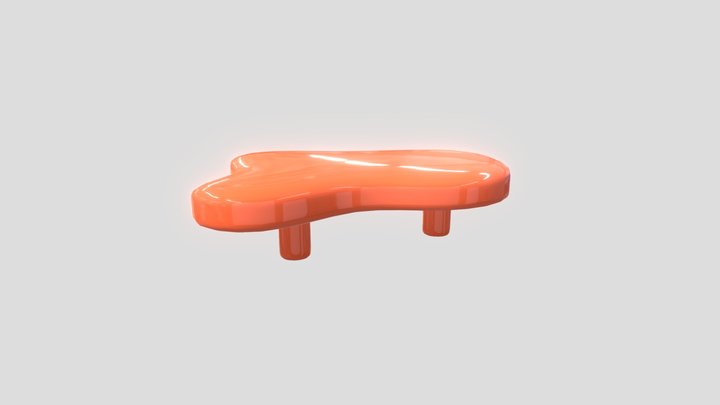 orange abstract wobbly coffee table 3D Model