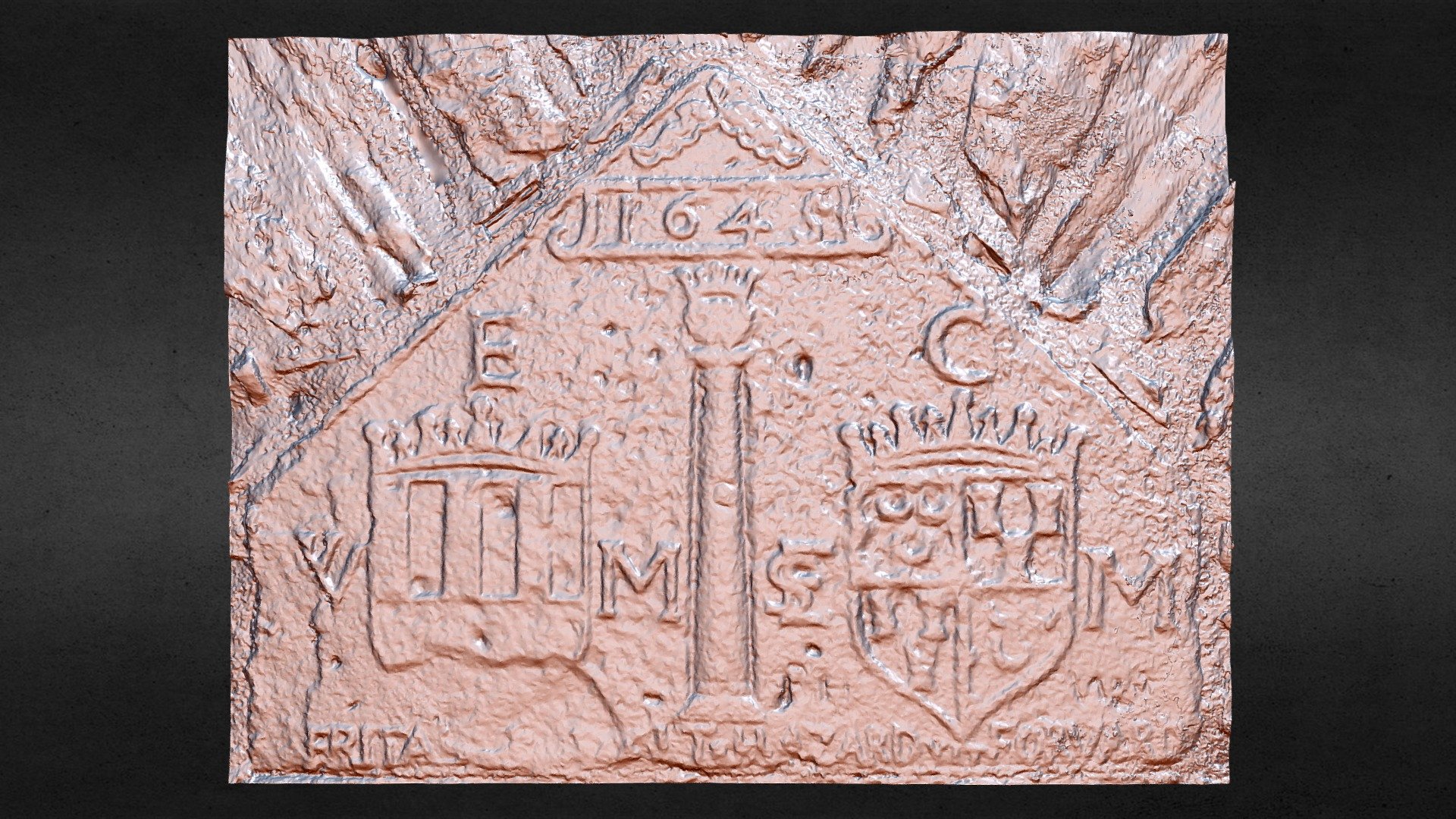 Dunnottar Castle Fireplace, Earl Marischal 1645