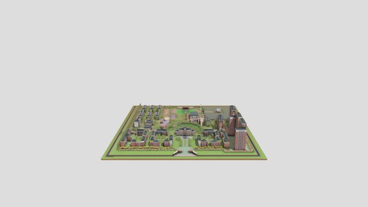 上海立达学院虚拟世界地图 3D Model