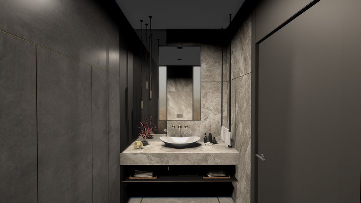 Guest Bathroom - Interior 3D Model