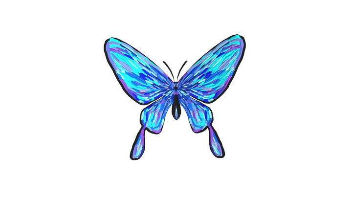 Morpho Butterfly 3D Model