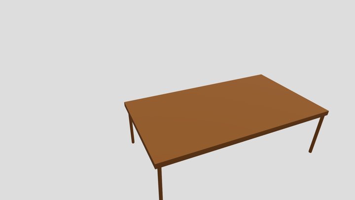 Low Poly Desk 3D Model