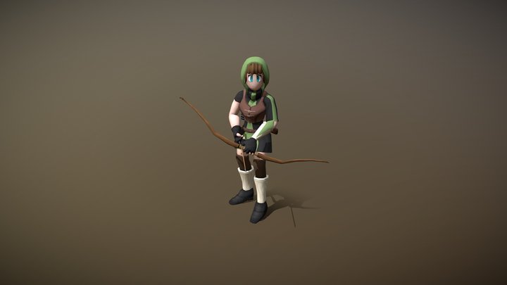 Bow Trigger - Game Character 3D Model