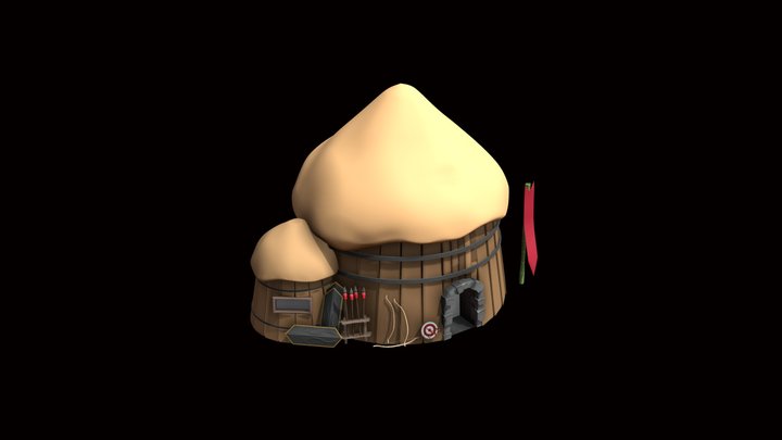 Rumah Honai Indonesia ( Option 2 ) 3D Model