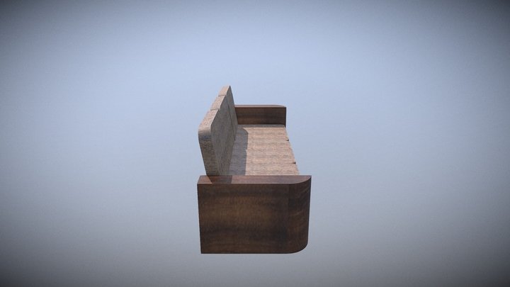 Wood Sofa 3 3D Model