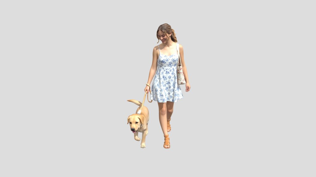 Blue Floral Dress Stroll