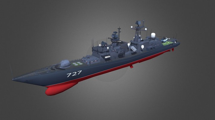 Low poly missle freagate Yaroslav Mudryi 3D Model