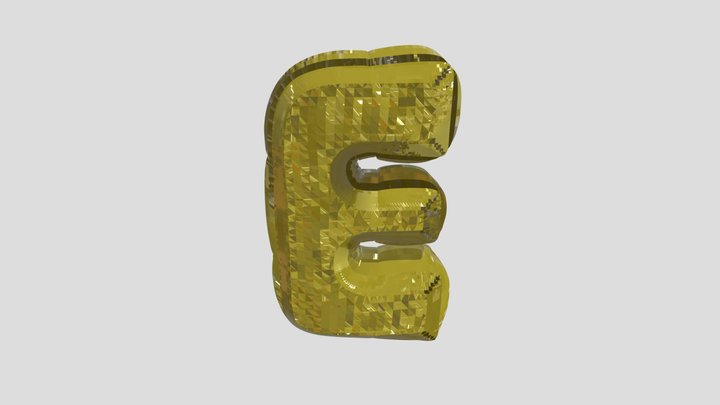 GOLD E BALLOON ~ 36daysoftype 3D Model