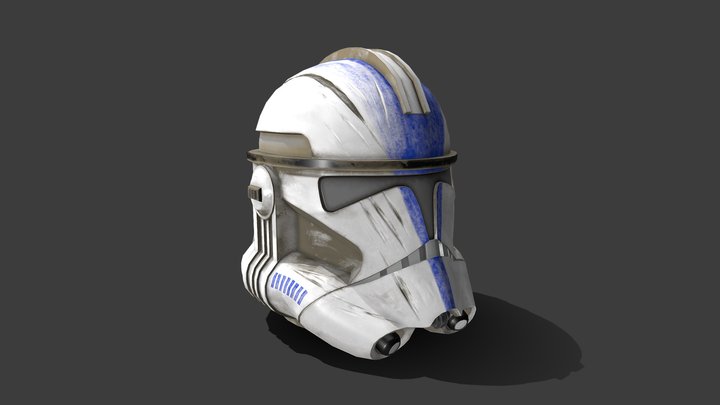501st Clone Trooper Helmet Damaged 3D Model