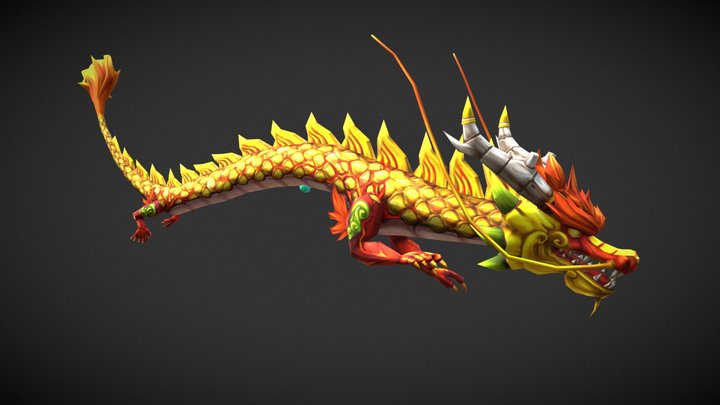 Chinese Golden Dragon 3D Model