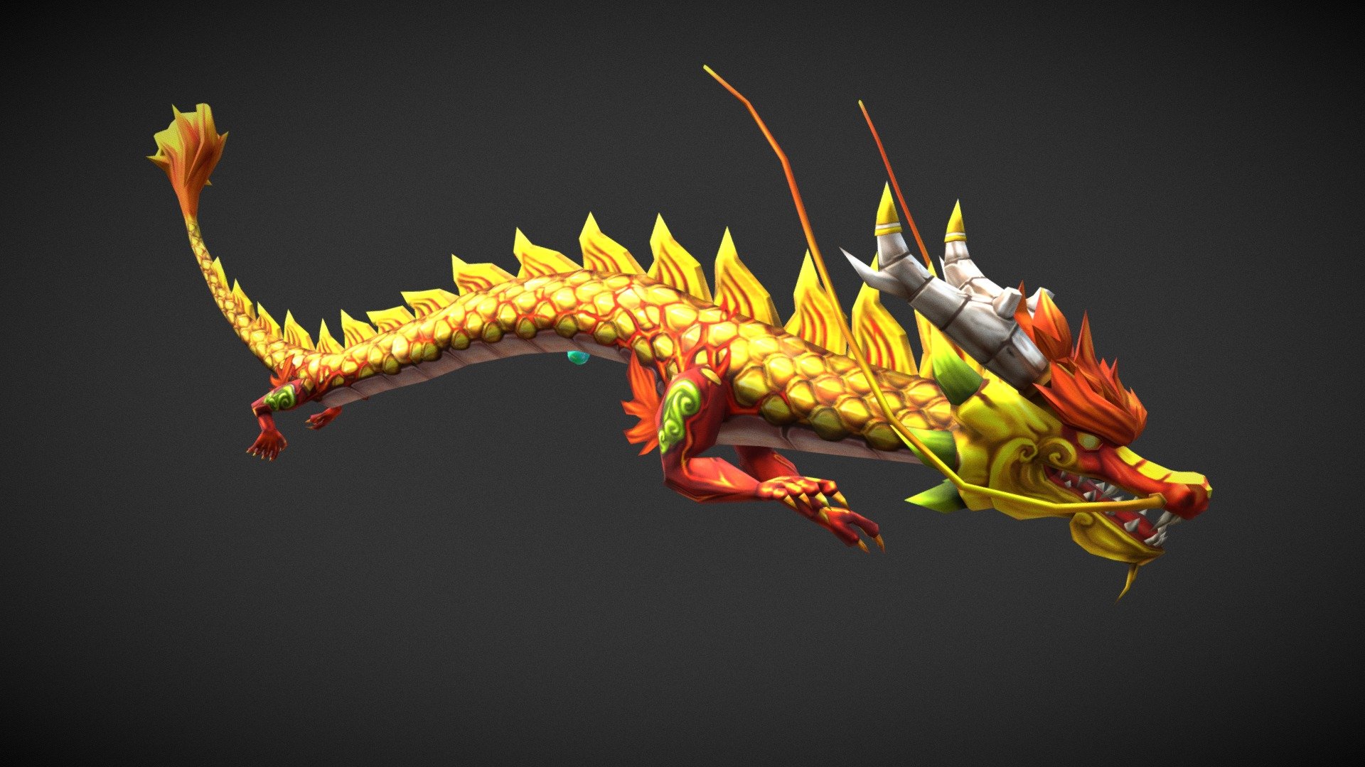 Chinese Golden Dragon - 3D model by KickAss [3e03ae6] - Sketchfab