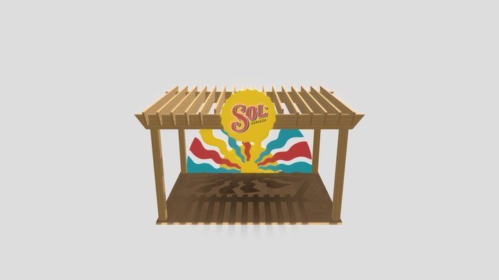 Placo de praia Cerveja Sol 3D Model