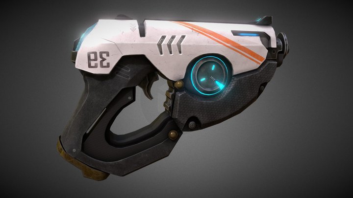 Tracer gun (optimized for videogames) 3D Model