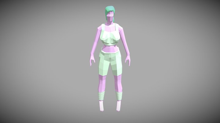 Low-Poly Female Elf - WoW Inspired Character 3D Model