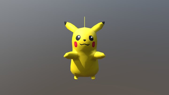 Pikachu Low Poly 3D Model