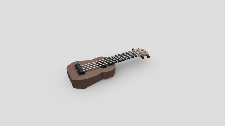 low poly ukulele 3D Model