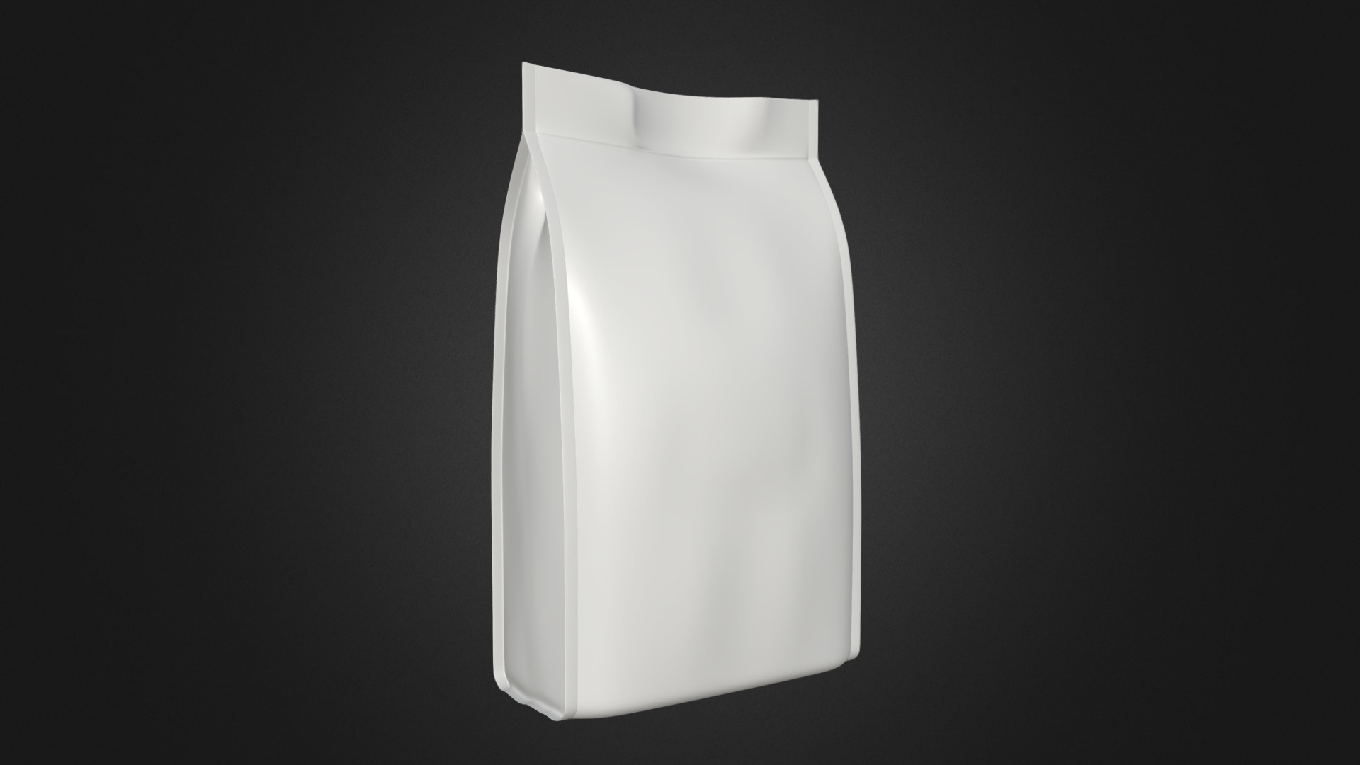 3D model pet pouch bag 01 - This is a 3D model of the pet pouch bag 01. The 3D model is about a white shirt on a black background.