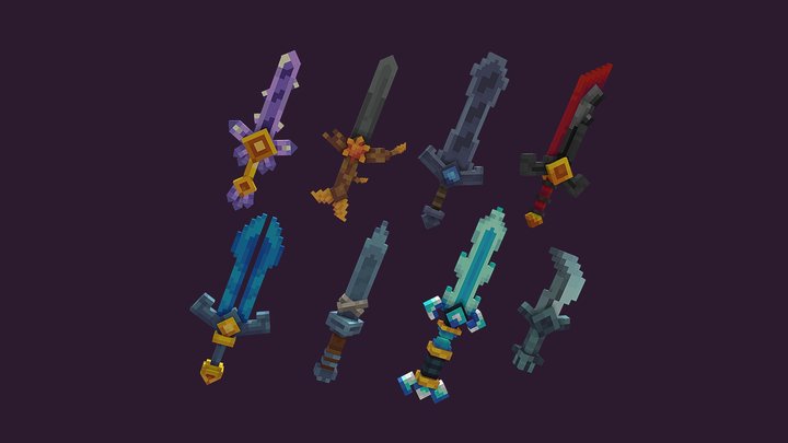 Blockbench Swords 3D Model