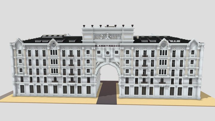 Minecraft replica: Banco de Santander Building 3D Model