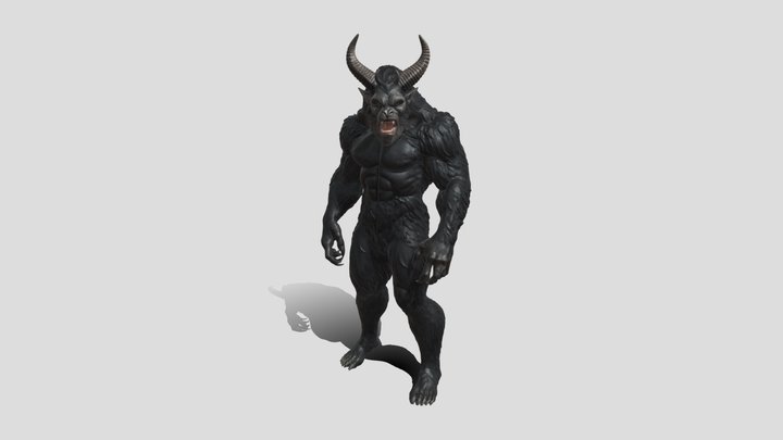 The Horned animal warrior 3D Model Free