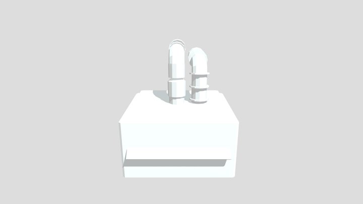 Low Poly Sci Fi Vents With Pipes 3D Model