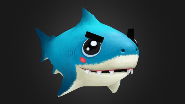 Cyan Shark Pup 3D Model