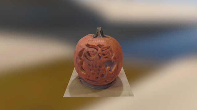 Carved Pumpkin-Owl 3D Model