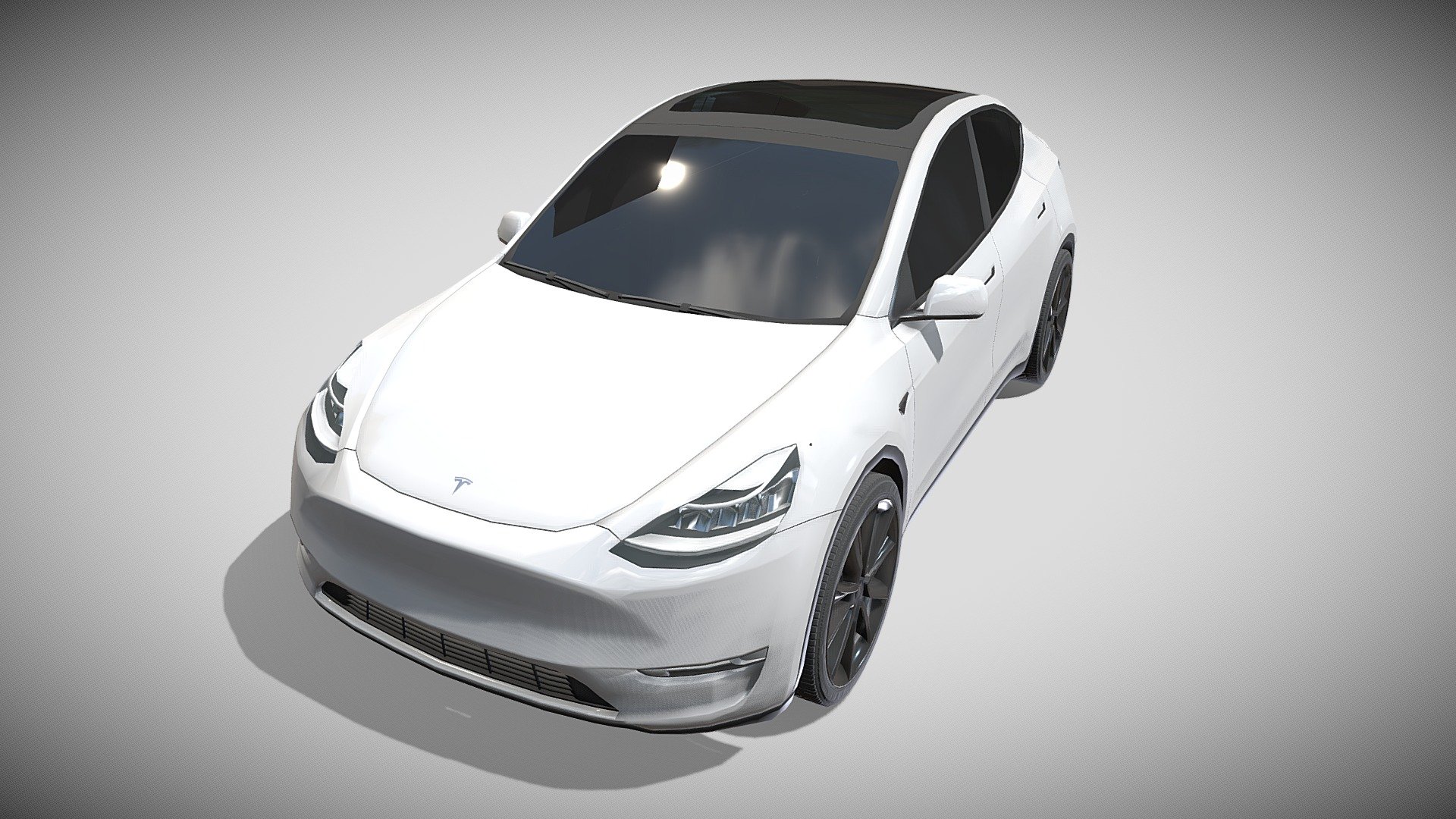 Tesla Model Y AWD White with chassis — Sketchfab embed 3D viewer
