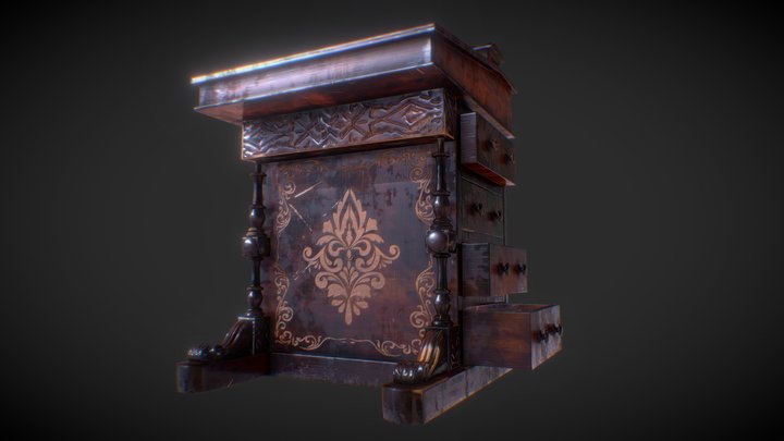Old bollard (game asset) 3D Model