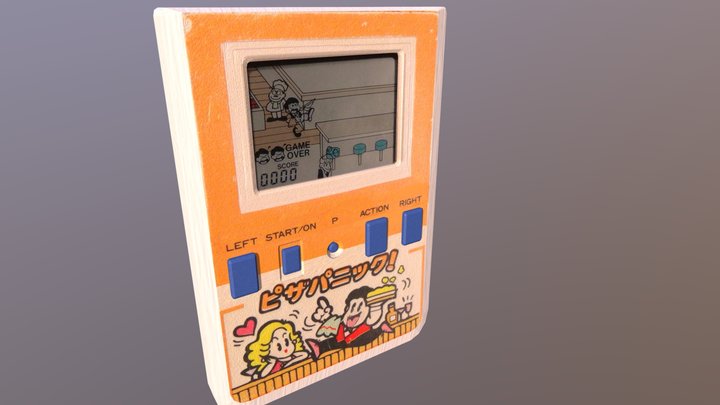 Pizza-Panic LCD Retro Game 3D Model