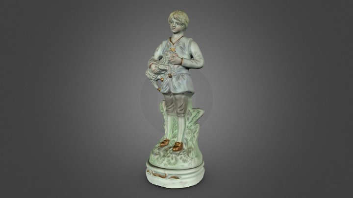Sculpture - boy holding sheep 3D Model