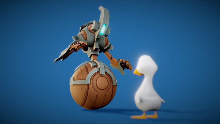 Hob Robot (and puddles the duck) 3D Model