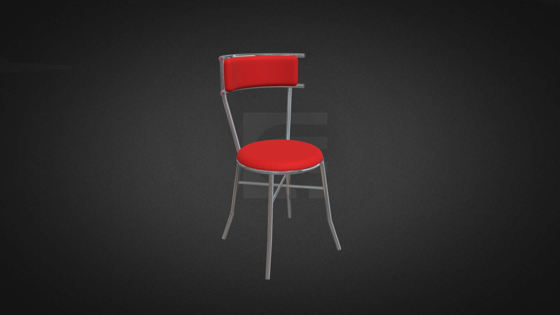 3D model Farno Chair Hire - This is a 3D model of the Farno Chair Hire. The 3D model is about a chair with a red cushion.