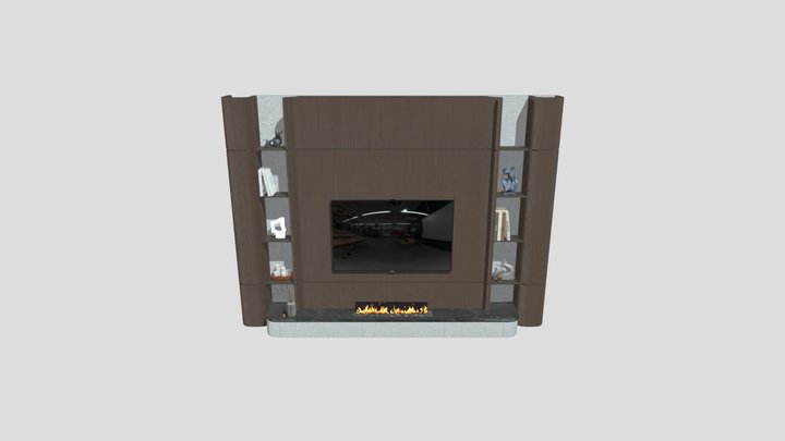 Tv Wall With Fireplace – Free 3D Model STL