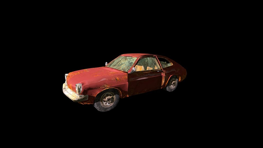 Wrecked Compact (low poly)