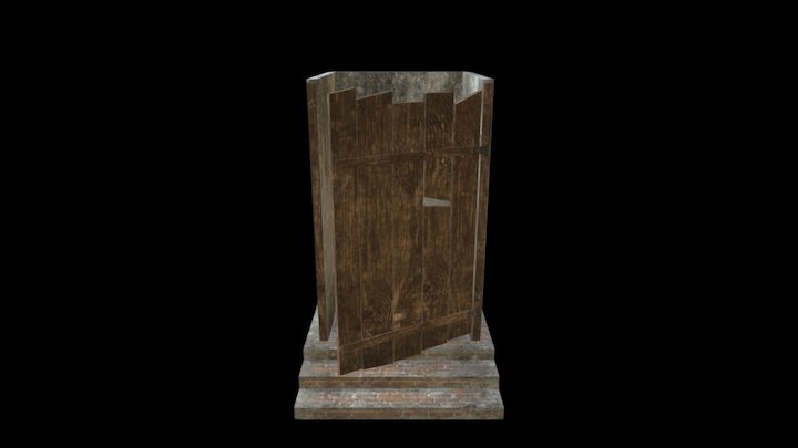 Village Toilet Cabin 3D Model