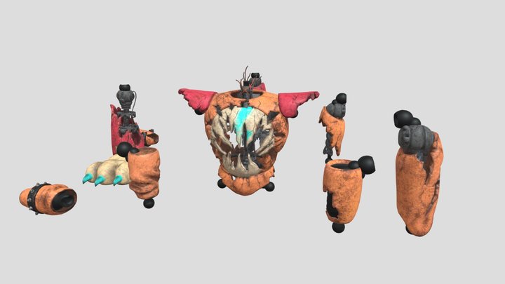 Fnaf Ruin - Prototype Freddy Action figure set 3D Model