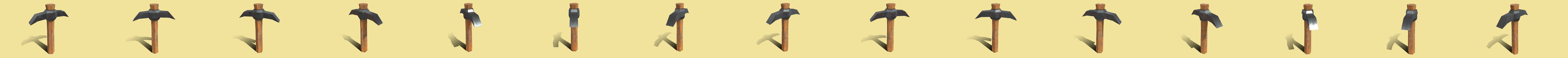 Low Poly Pick Axe 3D Model