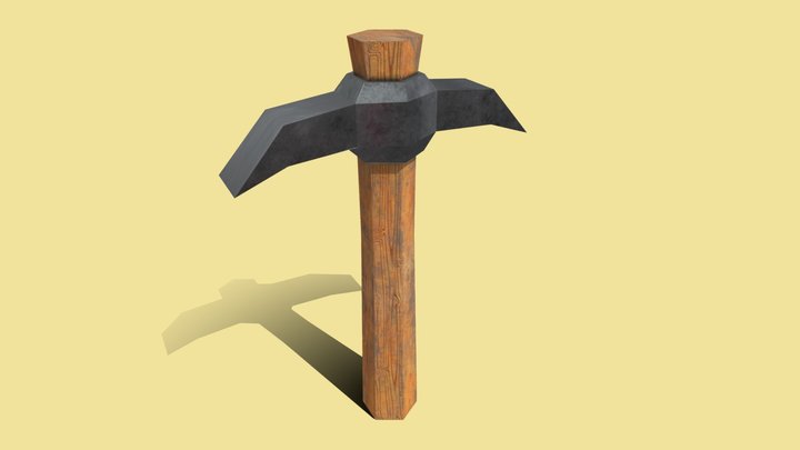 Low Poly Pick Axe 3D Model