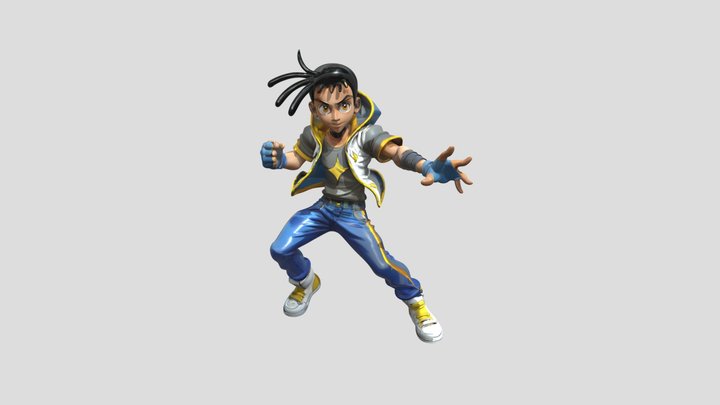 Urban male dancer in action pose 3D Model