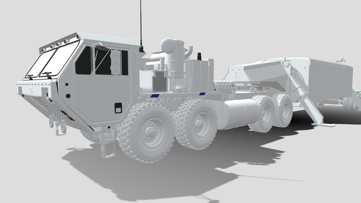 Tractor_M983_with_THAAD_TPY2_ Radar_blender_base 3D Model