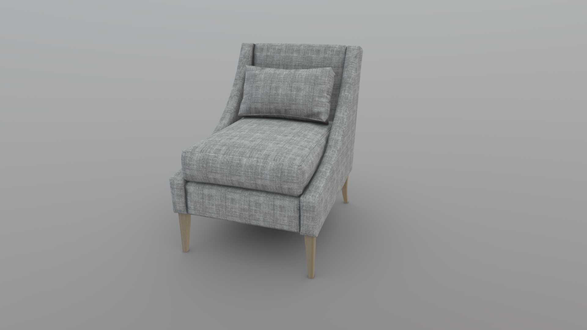 3D model LowPoly Sofa - This is a 3D model of the LowPoly Sofa. The 3D model is about a grey chair with a cushion.