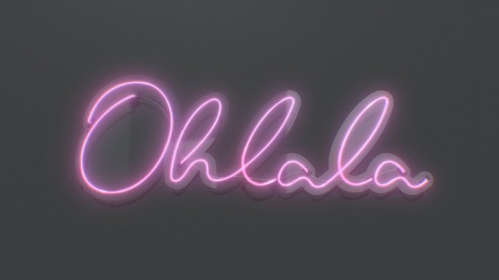 Ohlala - Neon Sign 3D Model