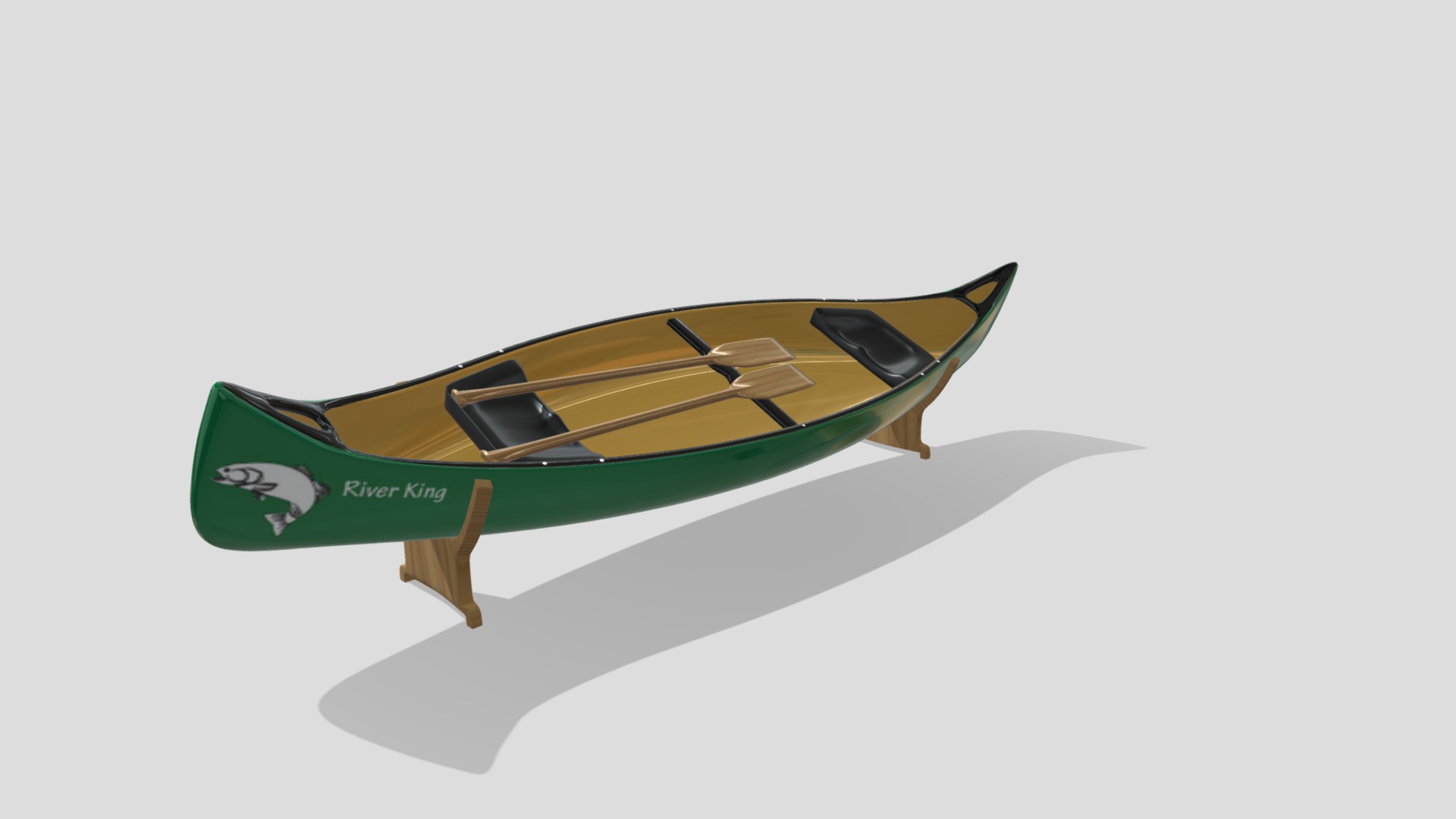 3D model Canoe - This is a 3D model of the Canoe. The 3D model is about a model of a jet plane.