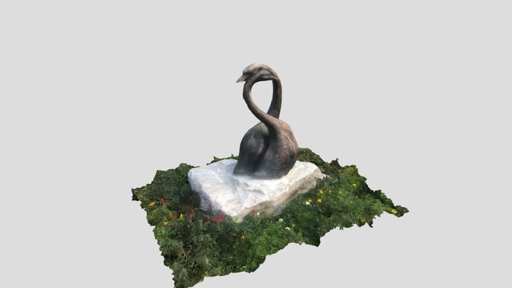 Two Swans Sculpure 3D Model